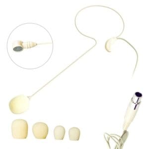 Wide bandwidth electret condenser mics ensure clean transparent audio and enhanced vocal pickup with improved gain before feedback Ergonomic single-ear design and comfortable fit with or without glasses, hats, or headphones (no hairstyle hindrance) Light weight for hours of comfortable use Three sizes of foam windscreen included to reducewind and popping noise Extendable boom fully adjustable for optimal mic capsule placement For wired (with optional XM-10 XLR phantom power adapter) and wireless applications — fits most standard wireless bodypack transmitters Low voltage phantom power required (1.5-6VDC) Choice of black or beige