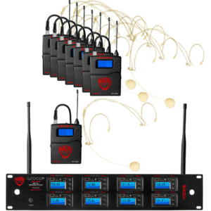 1000 user-selectable UHF frequencies, a 120dB dynamic range, and 500′ of line-of-site operation.