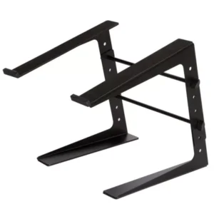 Angled platform for ease of access to device settings and controls Height adjusts 6.3"–10.9" to hold gear at a comfortable viewing and operating level Light and portable desktop platform for a laptop, controller, or other device Padding and bumpers on the platform keep gear safely in place