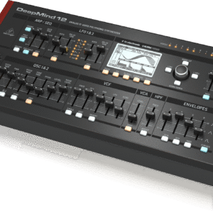 With the creation of the DEEPMIND 12D, the ultimate true analog, 12-voice polyphonic synthesizer in a convenient desktop or rack mount format is finally a reality. DEEPMIND 12D allows you to conjure up virtually any sound you can imagine with unparalleled finesse and ease. Thanks to its 4 FX engines, dual analog OSCs and LFOs per voice, 3 ADSR Generators, 8-Channel Modulation Matrix and onboard 32-Step Control Sequencer, the DEEPMIND 12D gives you complete control over your soundscape. Plus, DEEPMIND 12D features comprehensive remote control via iPad */PC/Mac and selected Android * Apps over USB, MIDI or built-in WiFi – for a custom-tailored workflow that lets your creative spirit soar to new heights.